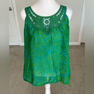 Women's Embroidered Yoke Tank Top